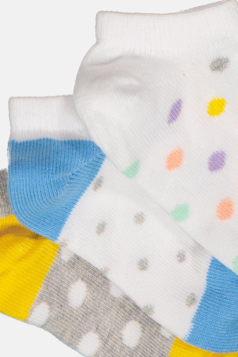 Mudd Kids Girl 5 Pairs Polka Ankle Socks, Multicolor - Image 2