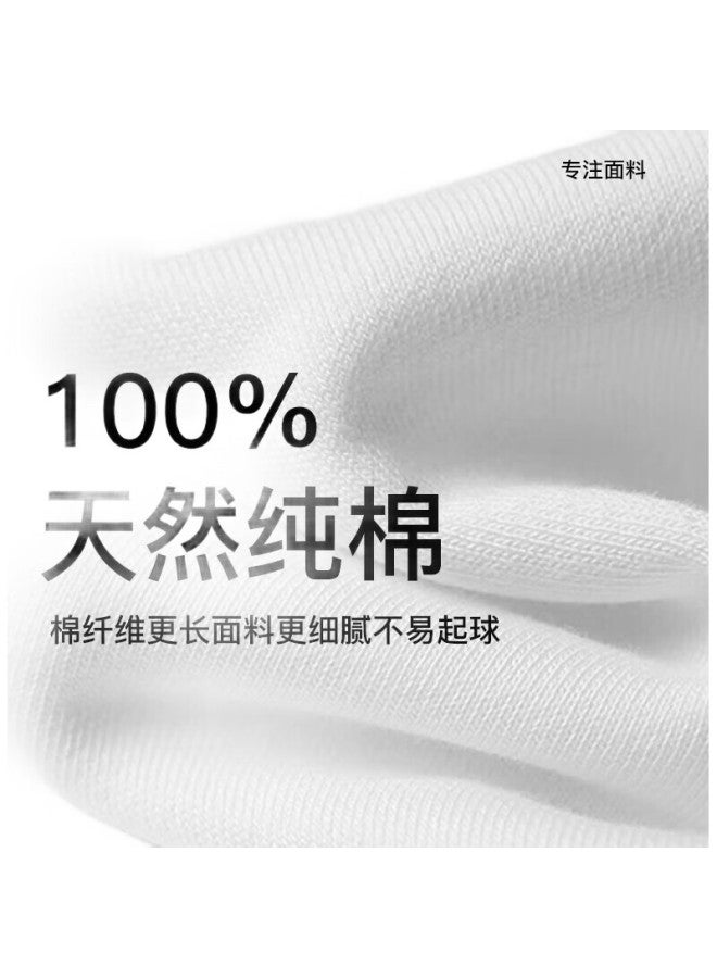 Septwolves Cl Ic V-neck Short Sleeve Men's Cotton T-shirt Men's Running Sports Base Layer Sweat-absorbent Breathable All Cotton White T H E - Image 2