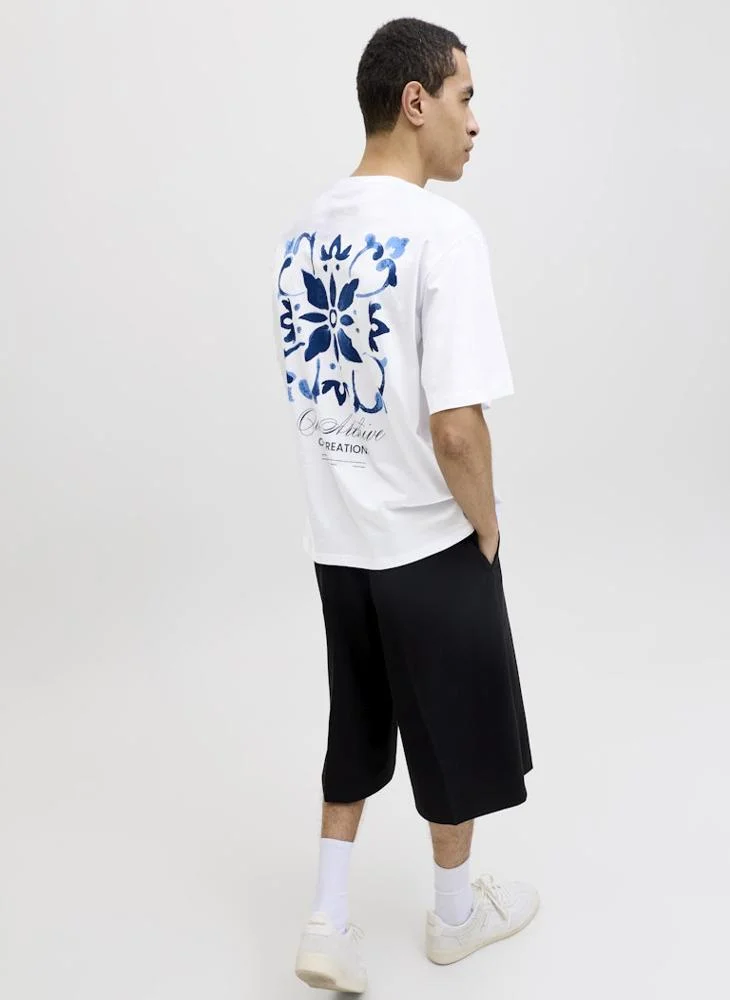 JACK & JONES Bright White JJART Print Loose fit T-shirt for Men | Best Price UAE