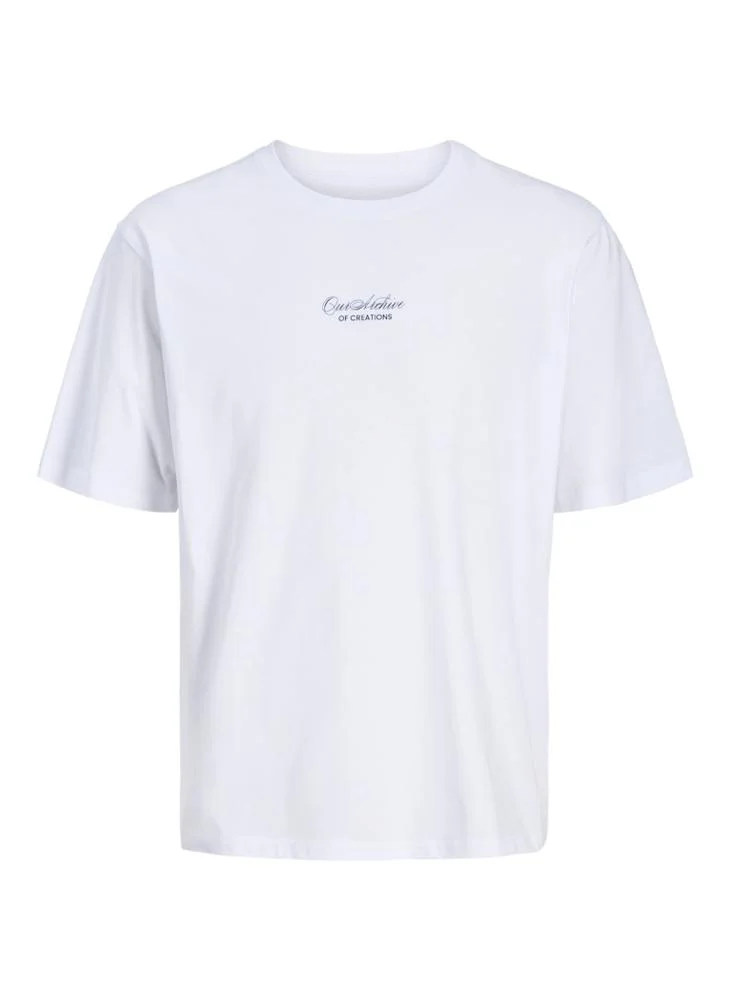 JACK & JONES Bright White JJART Print Loose fit T-shirt for Men | Best Price UAE