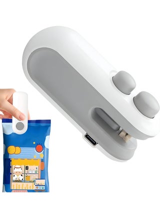 Small 2-in-1 Bag Sealer, Rechargeable with USB Type-C Port: Seal snacks and meals and keep them while on the go