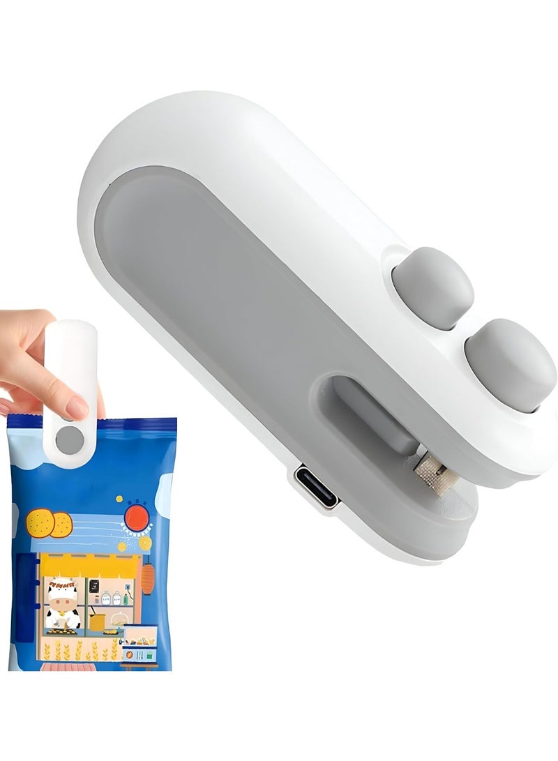 Small 2-in-1 Bag Sealer, Rechargeable with USB Type-C Port: Seal snacks and meals and keep them while on the go - Image 1