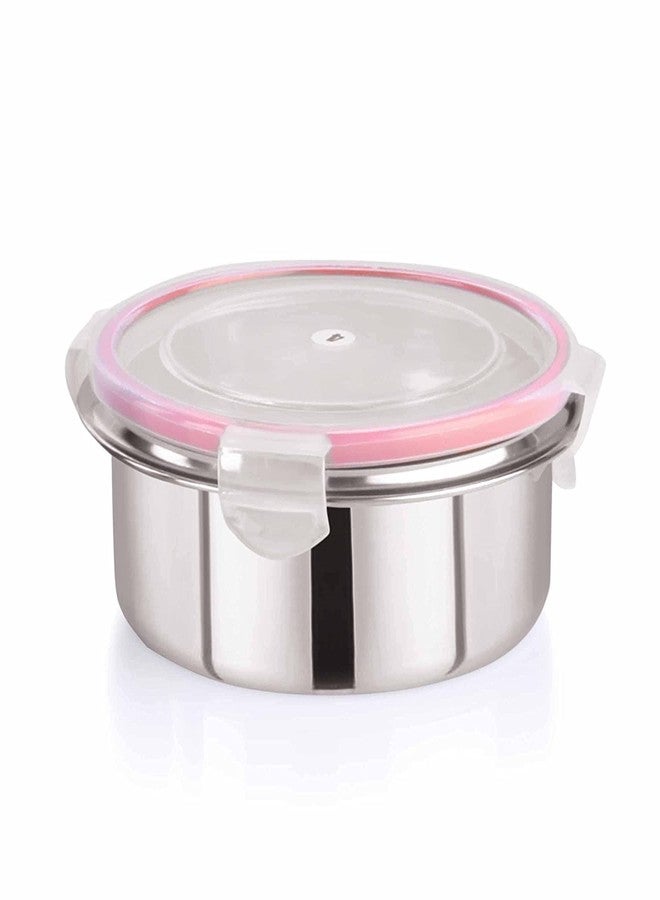 Entisia Stainless Steel Click & Seal Food Container - 1 Pcs Multipurpose Leakproof Tiffin Container Box with Lid, Air Tight Food Container Use for Home Kitchen, Travel, School (Capacity 500ml) - Image 1