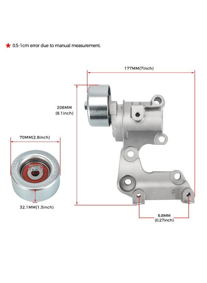 FQRANBO Drive Belt Tensioner and Idler Pulley Serpentine Belt Kit Compatible with Lexus IS250 ES350 Rx350 for Toyota Avalon Rav4 Sienna Camry Highlander Venza 3.5L V6 Replace 89374 7PK1550 1662031021 - Image 2