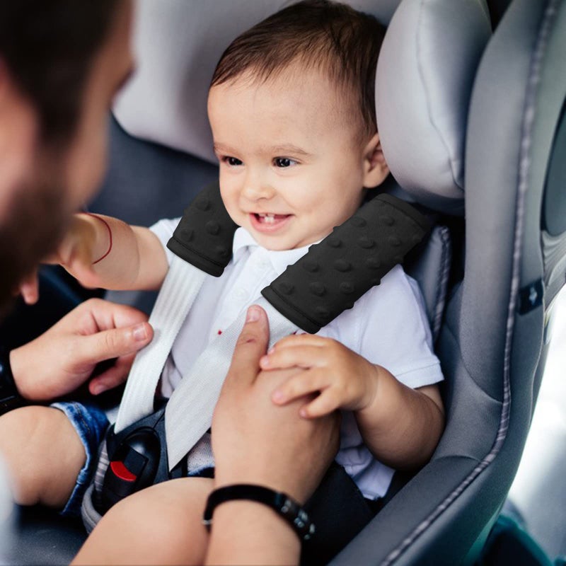 Pro Goleem Car Seat Strap Covers for Babies Soft Car Seat Strap Shoulder Pads for All Car Seats, Stroller, Pushcar, Black - Image 2