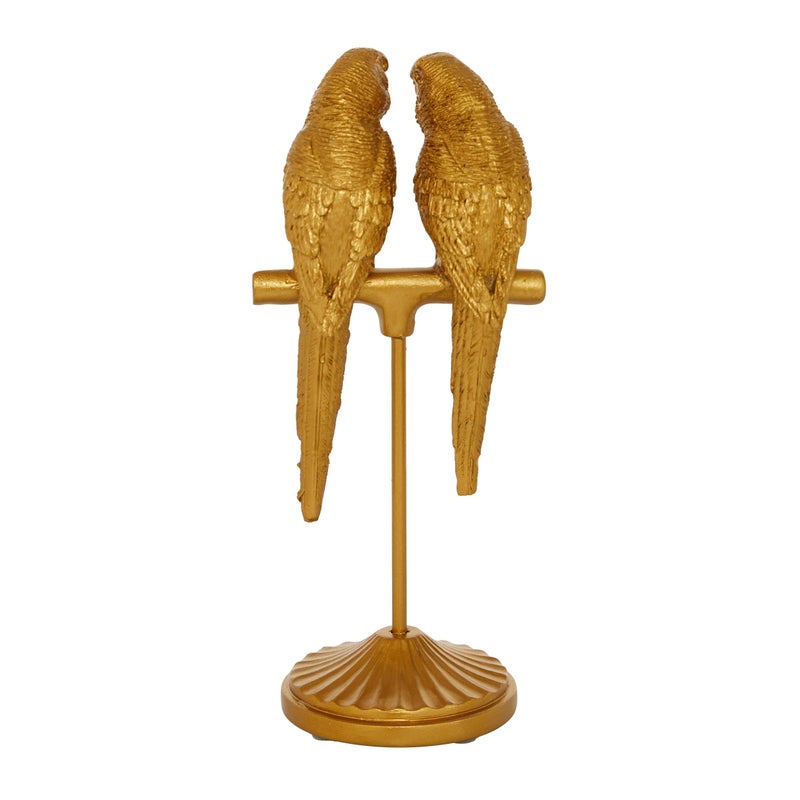 Deco 79 Polystone Parrot Decorative Sculpture Home Decor Statue, Accent Figurine 3" x 3" x 9", Gold - Image 3