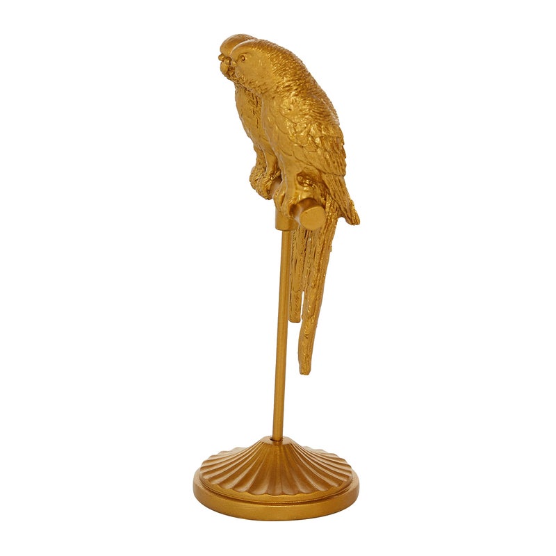 Deco 79 Polystone Parrot Decorative Sculpture Home Decor Statue, Accent Figurine 3" x 3" x 9", Gold - Image 4