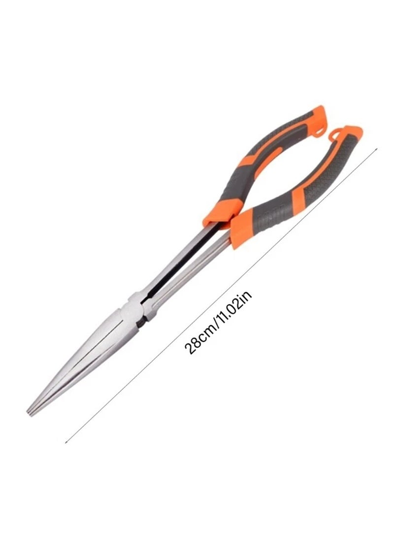 LOOPITYS Professional 28cm long pointed tip clamp with insulated handle for safe electrical operations - Image 4