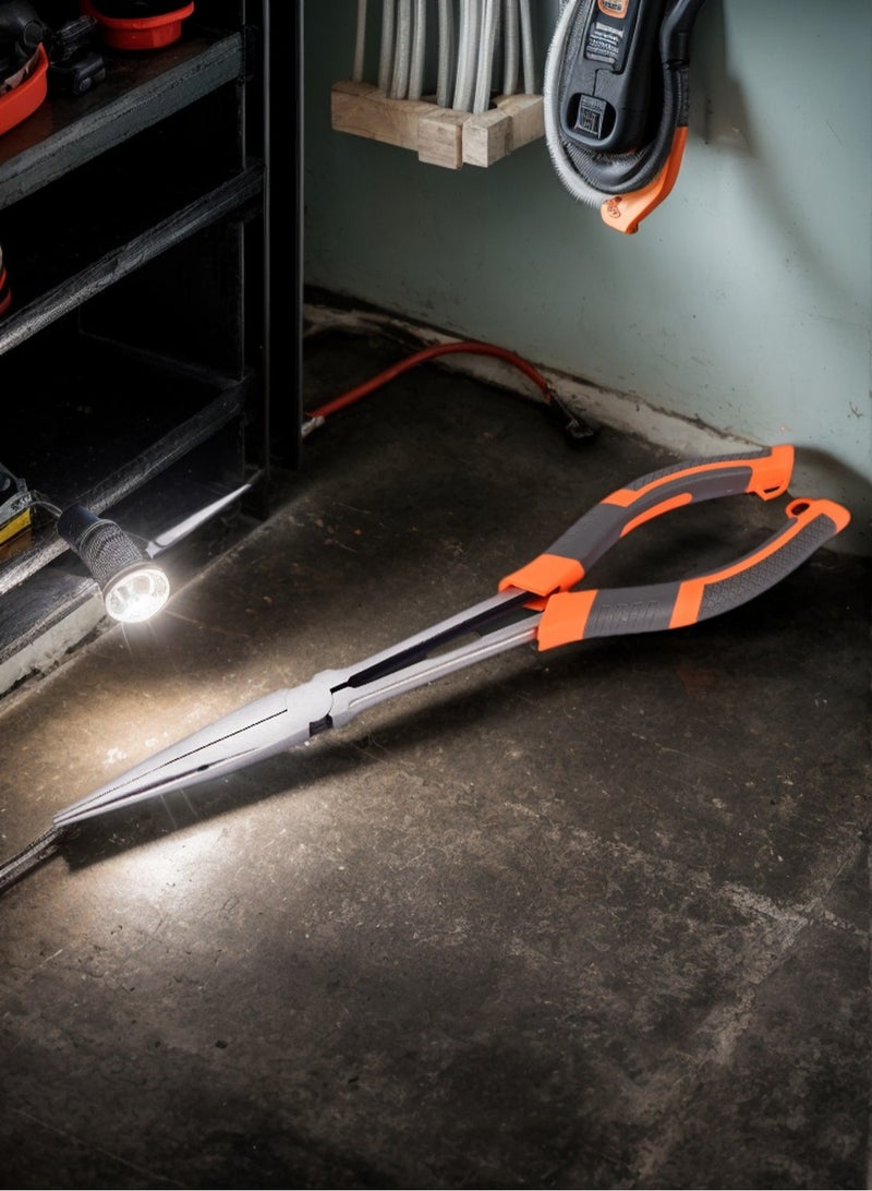 LOOPITYS Professional 28cm long pointed tip clamp with insulated handle for safe electrical operations - Image 3