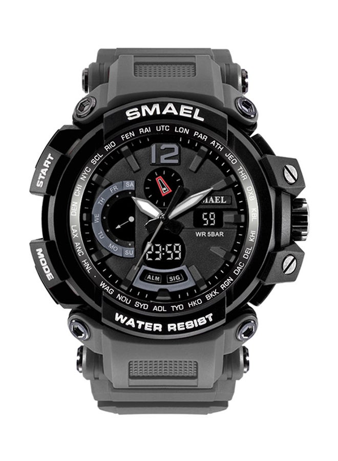 سميل ساعة يد رقمية بعقارب مضادة للماء بسوار من الراتنج طراز 1702 unisex