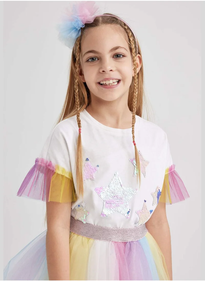 DeFacto Girl Knitted Short Sleeve Body