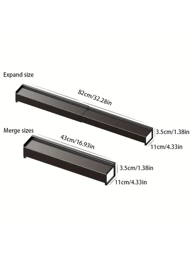 Heavy Duty Gas Electric Stove Exhaust Cover Rack Black Retractable Space Saving No Installation Needed - Image 3