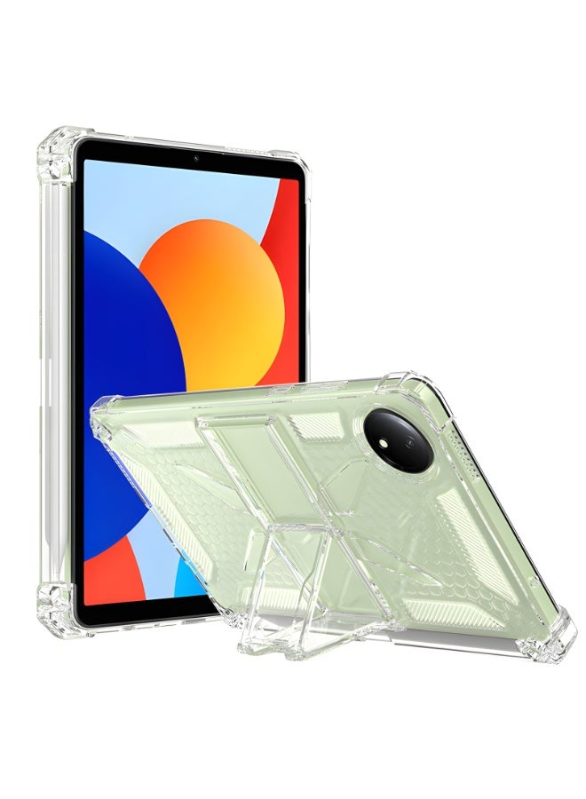 جراب شفاف مزود بحامل لجهاز Xiaomi Redmi Pad SE مقاس 8.7 بوصة (إصدار 2024)، مقاوم للصدمات، نحيف وخفيف الوزن، مقاوم للاصفرار، مزود بحامل، وحامل قلم - شفاف - Image 2
