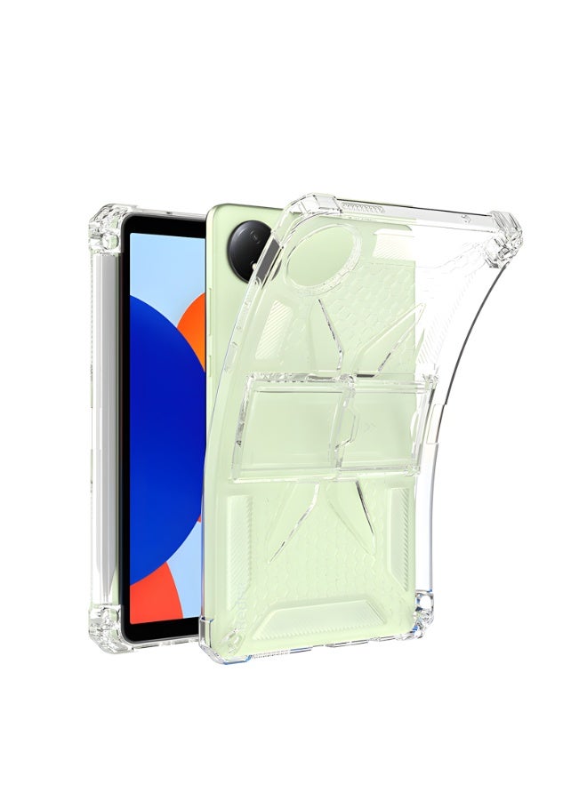 جراب شفاف مزود بحامل لجهاز Xiaomi Redmi Pad SE مقاس 8.7 بوصة (إصدار 2024)، مقاوم للصدمات، نحيف وخفيف الوزن، مقاوم للاصفرار، مزود بحامل، وحامل قلم - شفاف - Image 3