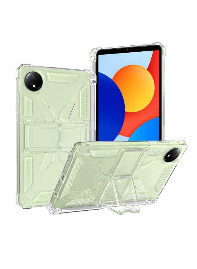 جراب شفاف مزود بحامل لجهاز Xiaomi Redmi Pad SE مقاس 8.7 بوصة (إصدار 2024)، مقاوم للصدمات، نحيف وخفيف الوزن، مقاوم للاصفرار، مزود بحامل، وحامل قلم - شفاف - Image 1