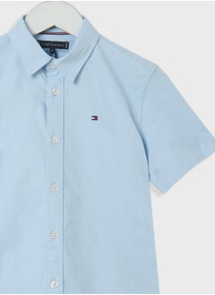 TOMMY HILFIGER Kids Stretch Oxford Ss Shirt  - Image 3