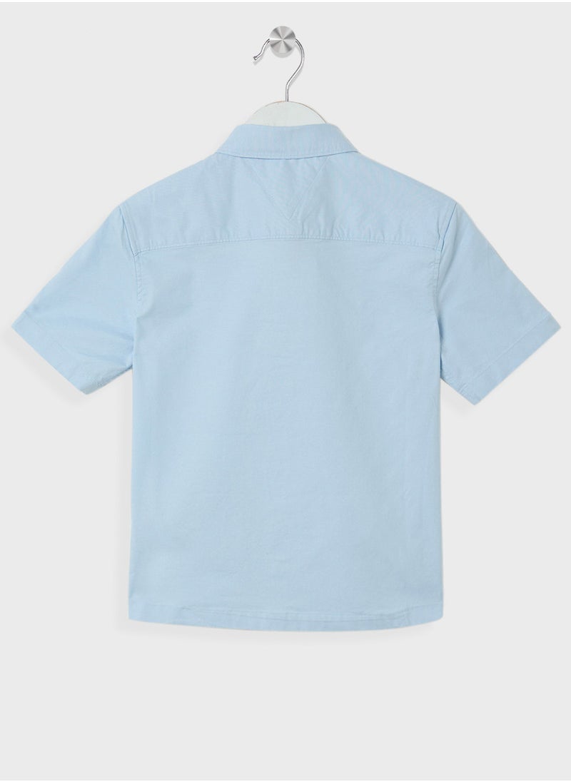 TOMMY HILFIGER Kids Stretch Oxford Ss Shirt  - Image 2