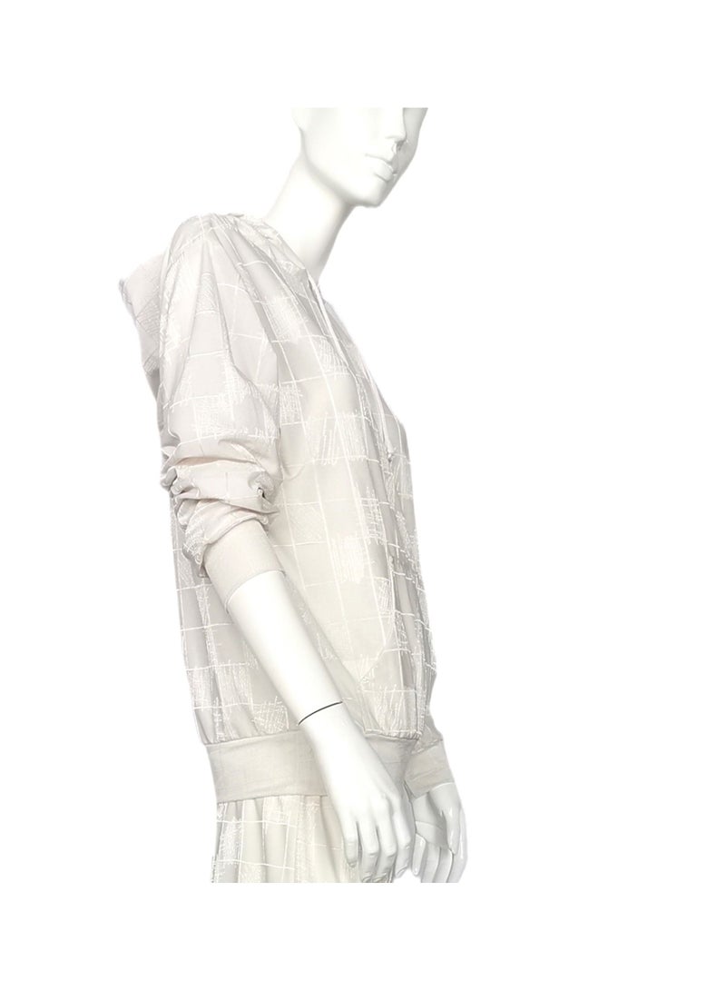 Sana'a Kayum Off White Jacquard Textured Hoodie And Track Set  - Image 4