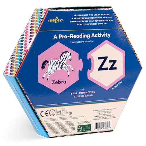 eeBoo Hexagon Puzzle Pairs Alphabet 33 Pairs Match Pictures to Letters A PreReading Activity Educational Preschool Learning Kids Ages 3 - Image 5