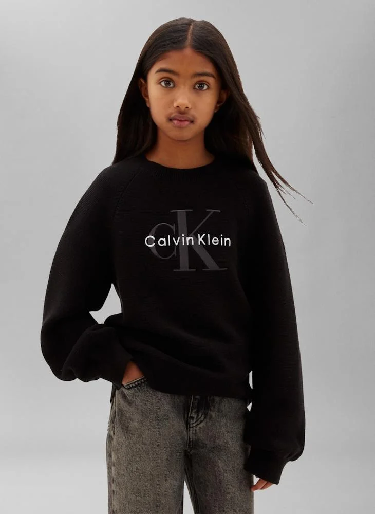 Monologo Embroidery Crew Neck Jumper