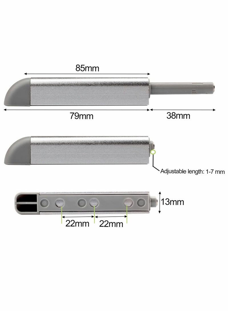 Zikra Magnetic Touch Latch, Magnetic Door Catch Push to Open Latch Adjustable Magnetic Cabinet Closures Release Catches Damper for Kitchen Closet Wardrobe Cupboard Cabinet Door Wardrobe (6Pcs Silver) - Image 2