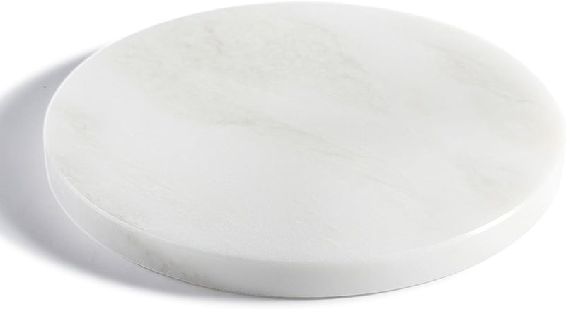 BCS Natural Round Marble Charcuterie and Cutting Boards for Kitchen 10 Marble Cheese Pastry Board Stone Slab for baking Pastries Bread Chocolate Candy Namib Fantasy - Image 1