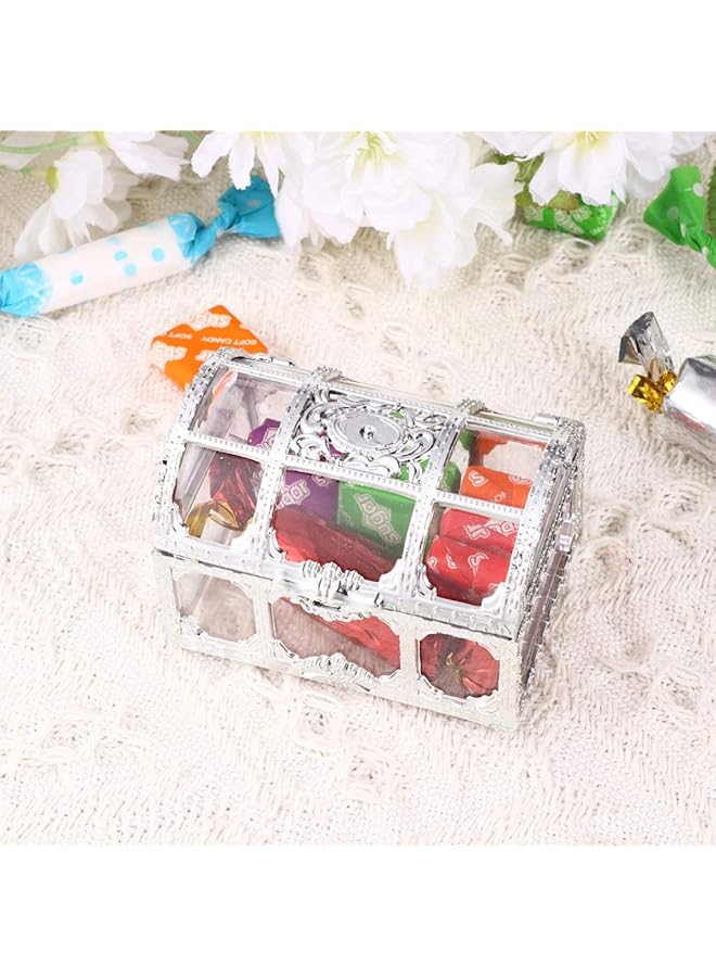 erorex Treasure Box Candy Box 10 Pieces Creative Treasure Box Jar Transparent Jewelry Box Chocolate Packaging Gift Decoration Display Box For Wedding Party Anniversary Birthday Gift Silver - Image 2