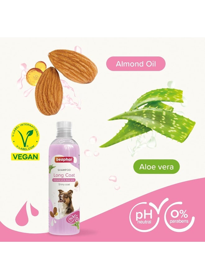 Beaphar Long Coat Dog Shampoo, Enriched with Almond oil & Aloe vera, Specifically Formulated For Long Coats, Anti-Tangle Action, Vegan, Mild & pH Neutral, For Fresh, Clean, Shiny Coats, 250 ml - Image 3