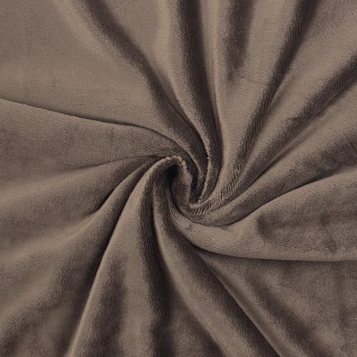 Barcelonetta | Minky Fabric | Plush, Super Soft, Cuddle | Solid Minky | by the Yard | 60" Wide | Baby Blanket, Change Station Cover, Pillow, Scarf, Beanie (Brown, Half Yard) - Image 2