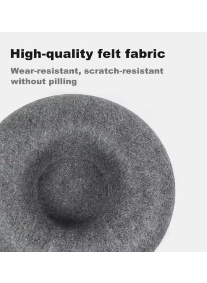 سرير كبير على شكل دونات للقطط والكلاب (أسود) - سرير مُهدئ ومضاد للتوتر للحيوانات الأليفة للقطط والكلاب الصغيرة | فرو صناعي ناعم، تصميم مُقوّم للعظام، قاعدة مانعة للانزلاق - Image 2