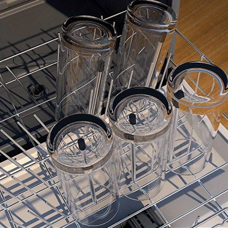 Set Of 5 Black Stainless Steel Dishwasher Racks For Soda Bottles Compatible With Standard Models - Image 2
