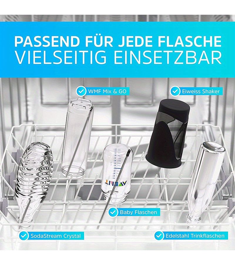 Set Of 5 Black Stainless Steel Dishwasher Racks For Soda Bottles Compatible With Standard Models - Image 4