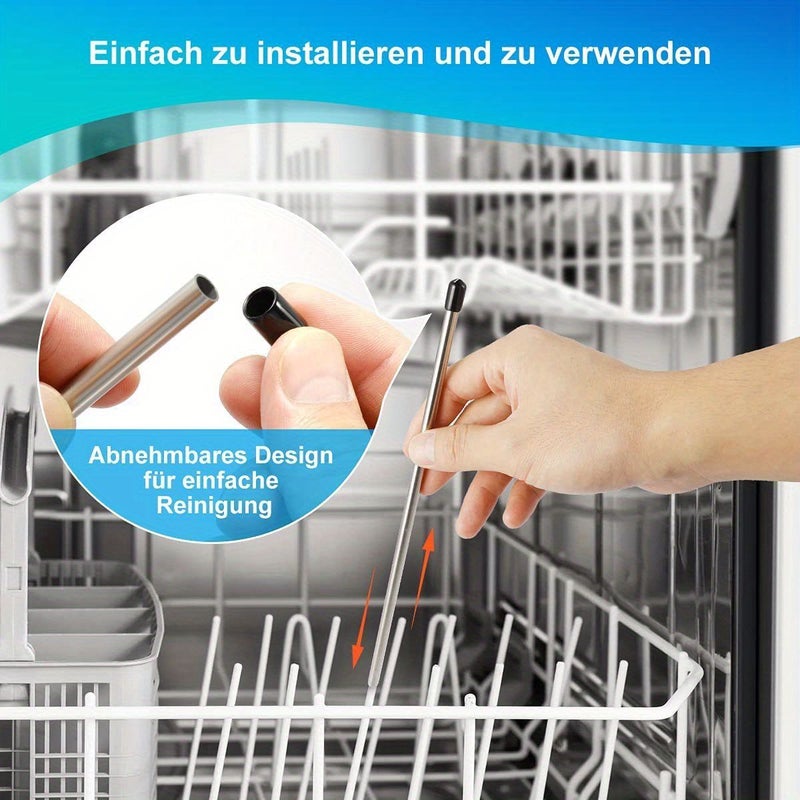 Set Of 5 Black Stainless Steel Dishwasher Racks For Soda Bottles Compatible With Standard Models - Image 1