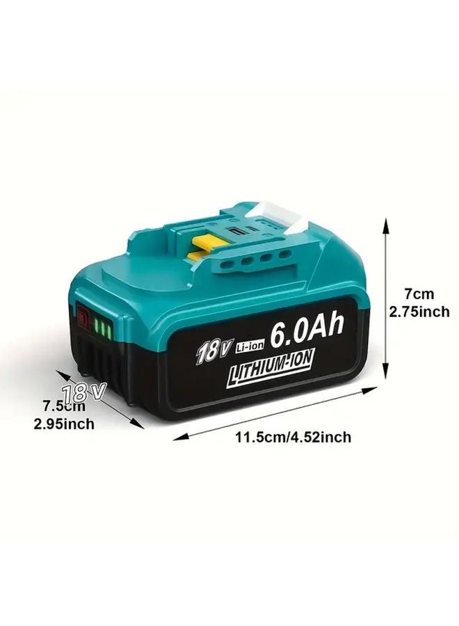 بطارية ليثيوم واحدة 18 فولت 6.0 أمبير ساعة بديلة لماكيتا BL1860B BL1850B BL1840B BL1830B (قطعة واحدة) - Image 4
