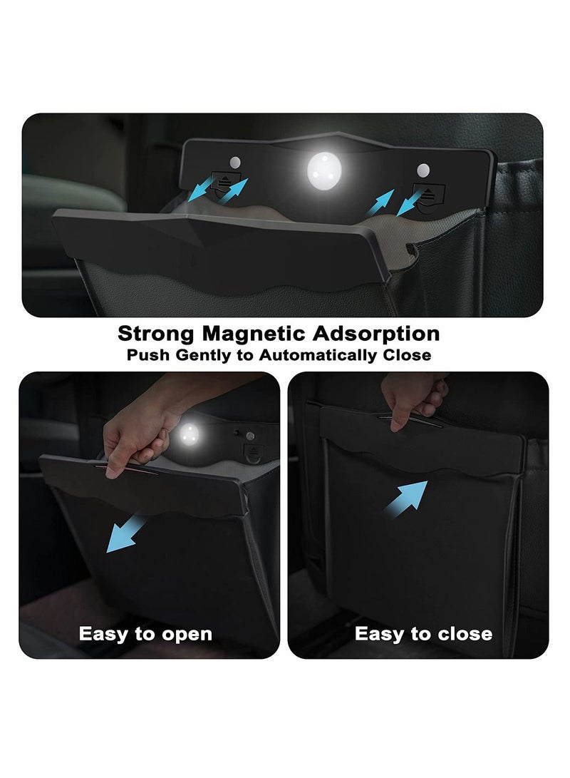 SYOSI Garbage Bag for Car, Multipurpose Hanging Car Trash Bags with Smart LED, Waterproof Trash Can for Car Back Seat with 15 PCS Disposable Garbage Bags (Black) - Image 4