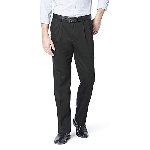 DOCKERS بنطلونات دوكرز للرجال بتصميم كلاسيكي سهل - مطوية (مقاس عادي وكبير وطويل)، أسود، 40W x 30L - Image 5