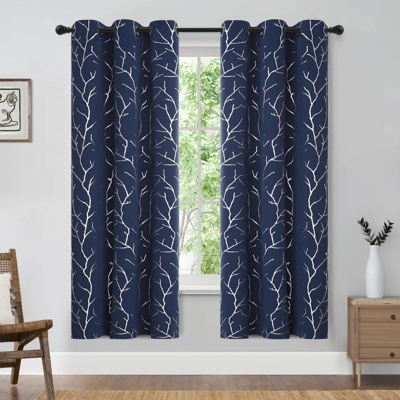 BUHUA Blackout Curtains 72 Inches Long  Blue Curtains for Living Room  Room Darkening Thermal Insulated Curtains  Decorative Modern Sun Blocking Curtains for Bedroom  Navy Blue  42W x 72L - Image 2