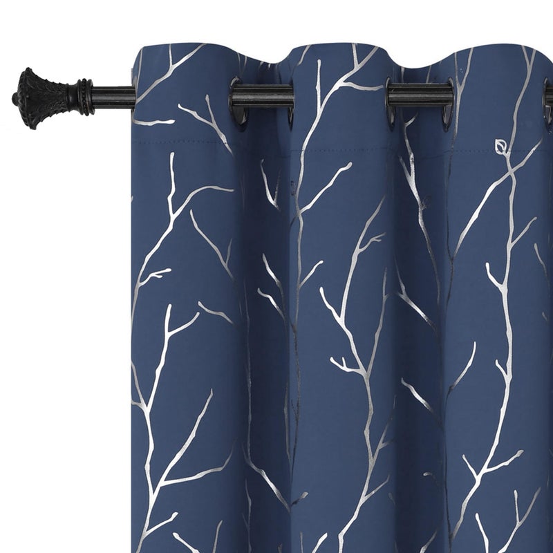 BUHUA Blackout Curtains 72 Inches Long  Blue Curtains for Living Room  Room Darkening Thermal Insulated Curtains  Decorative Modern Sun Blocking Curtains for Bedroom  Navy Blue  42W x 72L - Image 1