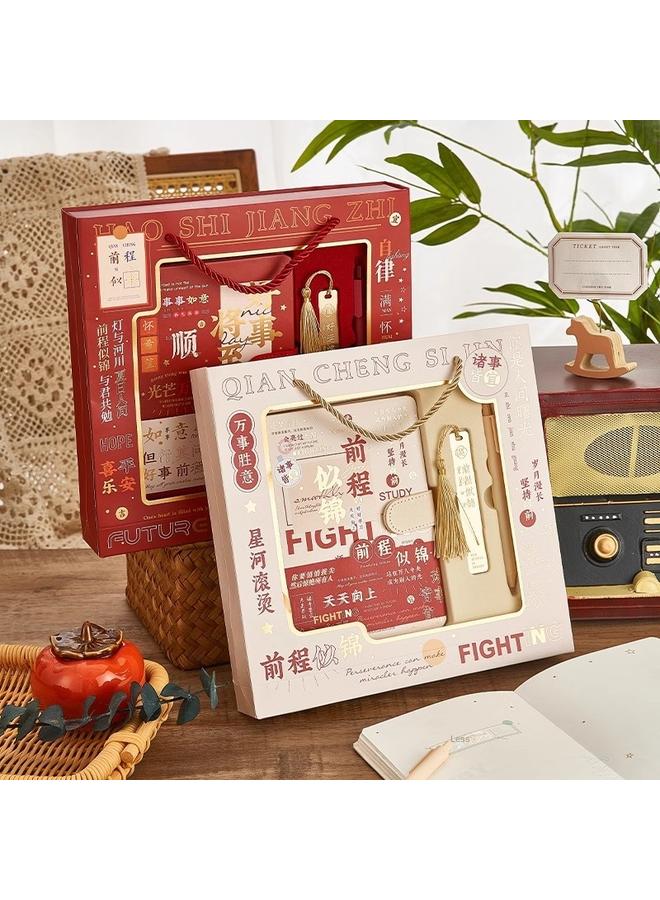 Bluejw Orange Handsome Ledger Suit Exquisite High-end Bookmark Notebook Opening Season Notebook High-value National Style Birthday Gift - Image 4