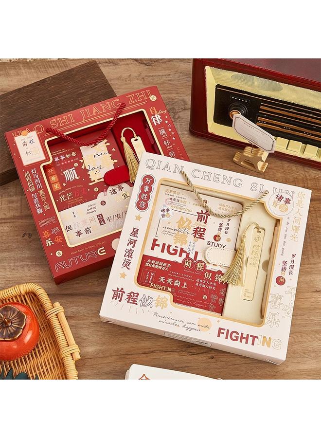 Bluejw Orange Handsome Ledger Suit Exquisite High-end Bookmark Notebook Opening Season Notebook High-value National Style Birthday Gift - Image 3