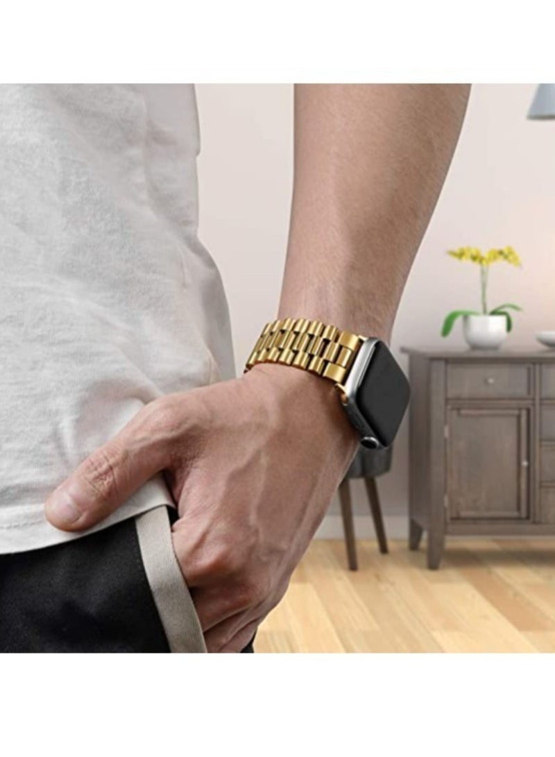 ELTRAZONE متوافق مع سوار ساعة Apple Series 5 مقاس 44 ملم و42 ملم، سوار iWatch من الفولاذ المقاوم للصدأ مع مشبك قابل للطي على شكل فراشة لسلسلة iWatch Band 5/4/3/2/1 - Image 4