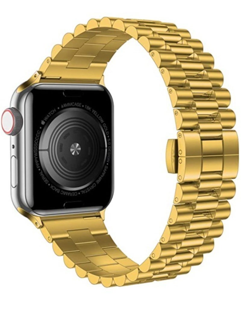 ELTRAZONE متوافق مع سوار ساعة Apple Series 5 مقاس 44 ملم و42 ملم، سوار iWatch من الفولاذ المقاوم للصدأ مع مشبك قابل للطي على شكل فراشة لسلسلة iWatch Band 5/4/3/2/1 - Image 2