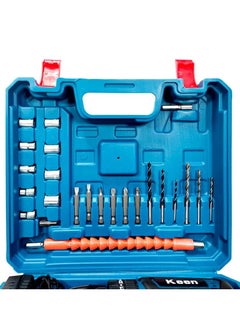Keen KEEN Cordless Electric Drill Premium Electric Screwdriver Set with 24 pcs Tools - 10mm 2 Li-ion Batteries. 26V/1650rpm/Min/50-60Hz KEEN OS-202  - Image 5