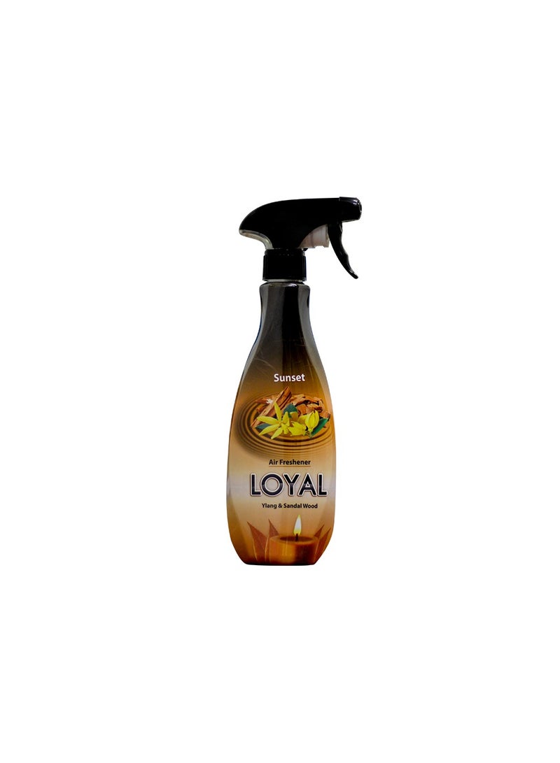 لويال Loyal Sandal Wood Fragrance Concentrated Air Freshener For Home, Office, Inside Car, 450ml, Sunset - Image 1