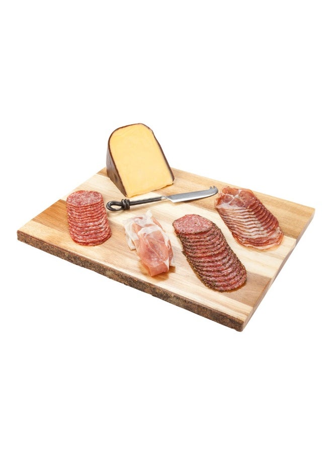 16 x 11 Inch Tree Bark Serving Tray, 1 Round Wood Slab - Varnished, Bark Edges, Rustic Centerpiece, Wood Tree Trunk Platter, For Weddings Or Homes, Serve Meats, Cheeses, Or Crackers