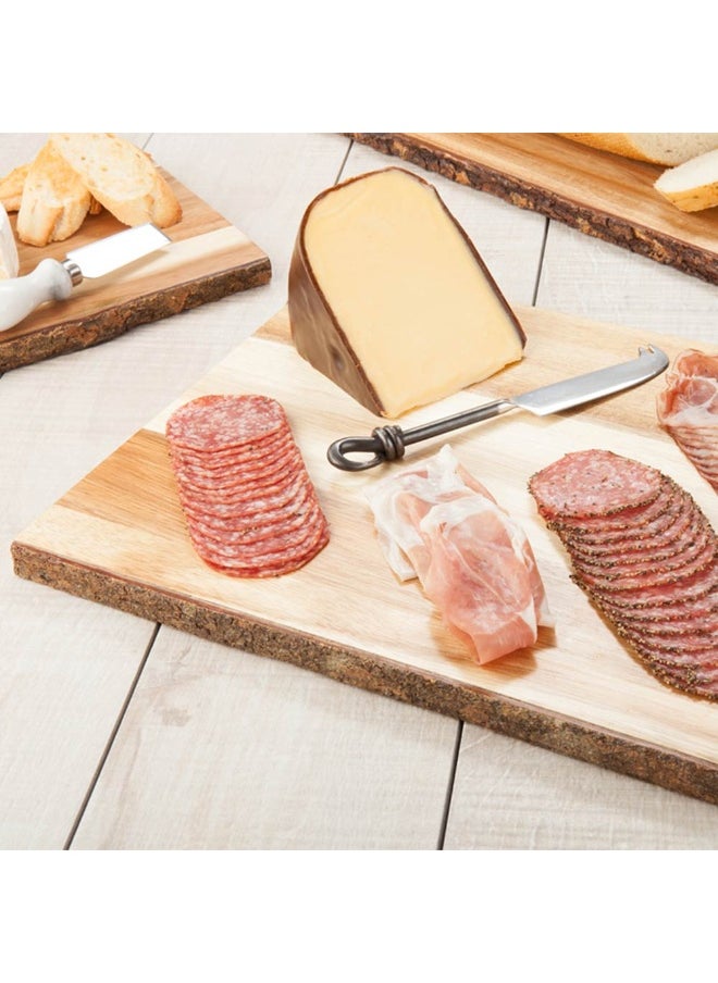 16 x 11 Inch Tree Bark Serving Tray, 1 Round Wood Slab - Varnished, Bark Edges, Rustic Centerpiece, Wood Tree Trunk Platter, For Weddings Or Homes, Serve Meats, Cheeses, Or Crackers