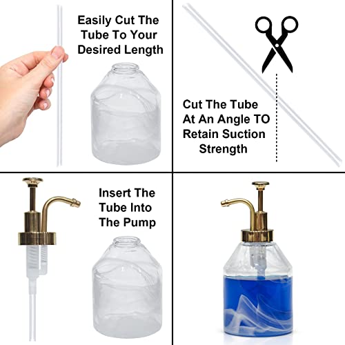 Suanti Soap&Lotion Dispensers Replacement Made of ABS Material,Smooth Action Oil Can Pump Head Suitable for Wider Mouth Bottle of 1.3 in (33 mm) Thread,Stylish Pump for Bottles DIY-Chrome Gold - Image 3