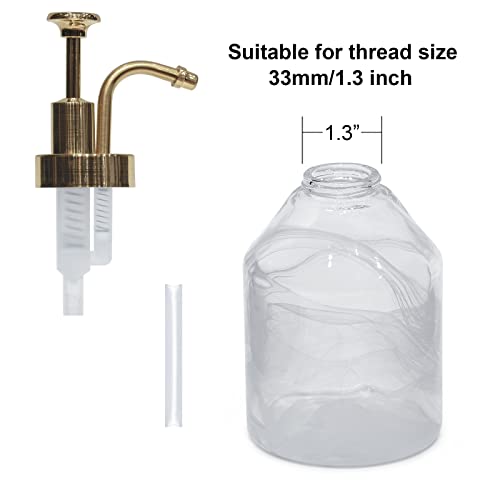 Suanti Soap&Lotion Dispensers Replacement Made of ABS Material,Smooth Action Oil Can Pump Head Suitable for Wider Mouth Bottle of 1.3 in (33 mm) Thread,Stylish Pump for Bottles DIY-Chrome Gold - Image 2