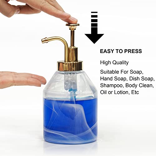Suanti Soap&Lotion Dispensers Replacement Made of ABS Material,Smooth Action Oil Can Pump Head Suitable for Wider Mouth Bottle of 1.3 in (33 mm) Thread,Stylish Pump for Bottles DIY-Chrome Gold - Image 4