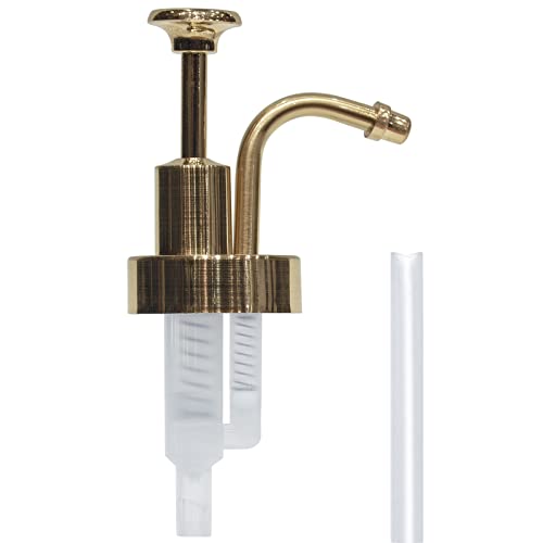 Suanti Soap&Lotion Dispensers Replacement Made of ABS Material,Smooth Action Oil Can Pump Head Suitable for Wider Mouth Bottle of 1.3 in (33 mm) Thread,Stylish Pump for Bottles DIY-Chrome Gold - Image 1